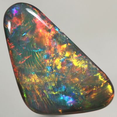 SOLID SEMI BLACK OPAL Bright red rolling flashes and a Fishscale Harlequin Pattern. With VIDEO  